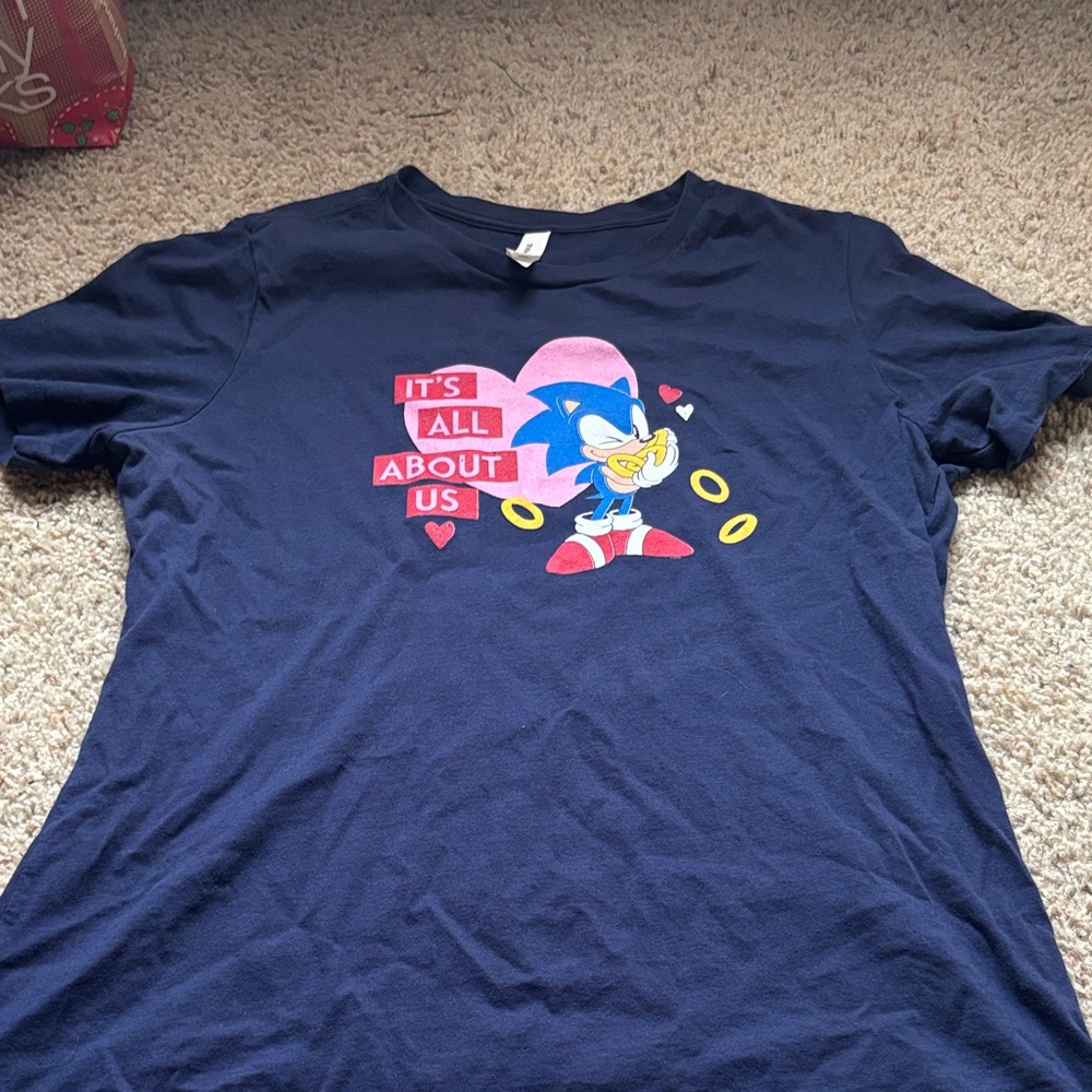 Sonic the Hedgehog Navy Girls' Graphic Tee - It's All About Us